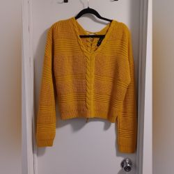 Derek Heart - Yellow Textured Knit Cardigan Sweater