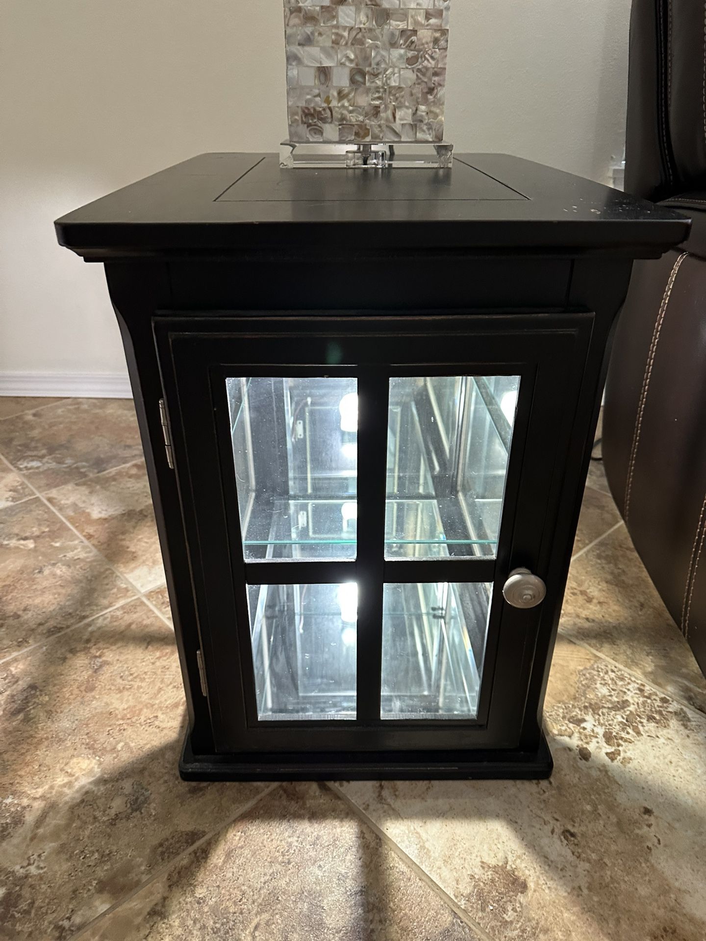 End Table Curio Cabinet