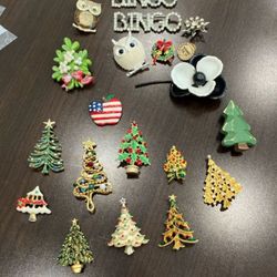 Brooches $5 each, misc small pins less amount