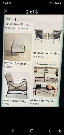 Patio Set 2 chair With Table a Bench Amd Missing One Pillow