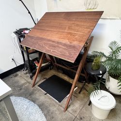 Walnut MCM Drafting Desk - Custom Built 