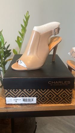 Beige Heels Open Toe Size 8
