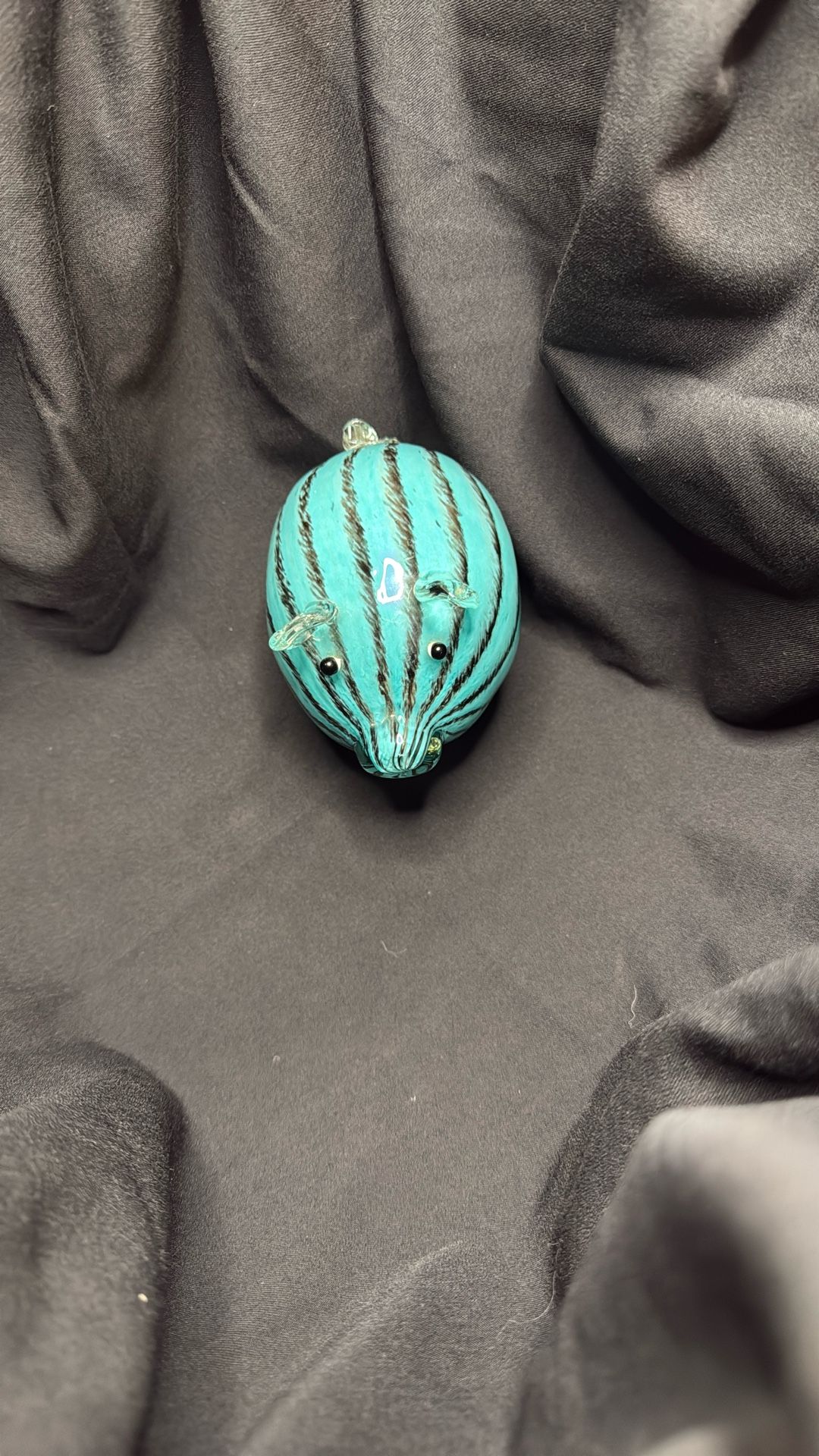 Item title: Handblown Glass Pig Sculpture — Solid Pure Glass, 3–4 lb