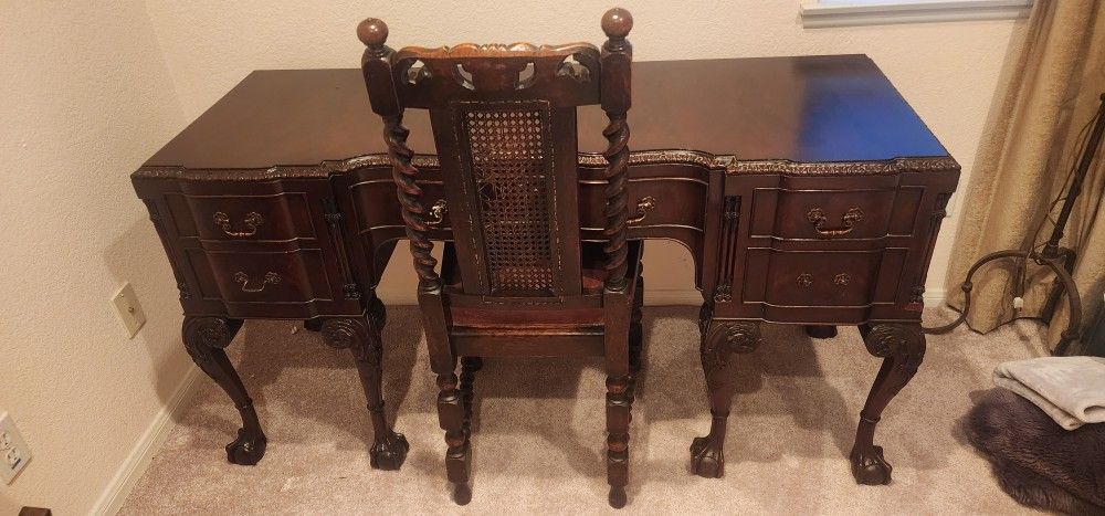 Antique Desk And Chair. Purchased In A Gallery.
