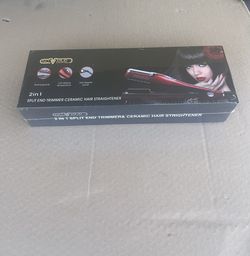 2-in-1 Split End Trimmer & Ceramic Hair Straightener / Recortador de Puntas Abiertas y Alisadora
