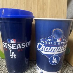 Dodgers Stadium 2025 Postseason & World Series Champions Souvenir Cups 