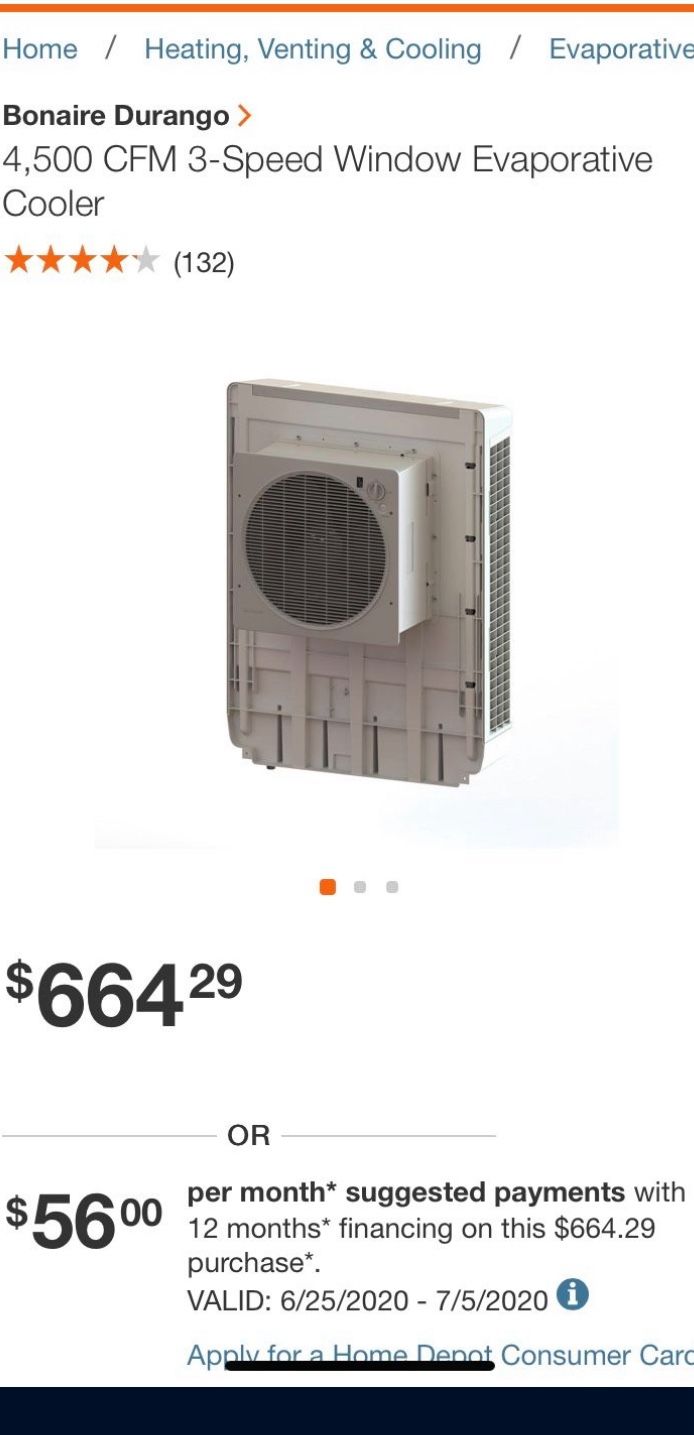 Bonaire Swamp Cooler 3 speed 4500cfm