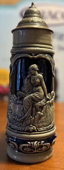 Original Thewalt Loreley/1281 beer stein. W. Germany 1L