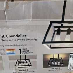 Feit Electric Katalvst 60-Watt 3-Liaht Matte Black Modern Adiustable CCT and 3-Liaht Modes Integrated LED Chandelier Light 