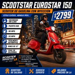 🔥 Scooter Eurostar 150 con Inyección de Gasolina 🔥