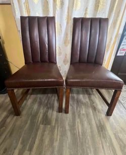 2 Leather Accent Chairs