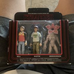 Funko Stranger Things With Will, Dustin, And Demogorgon 3 Action Figures Pack 