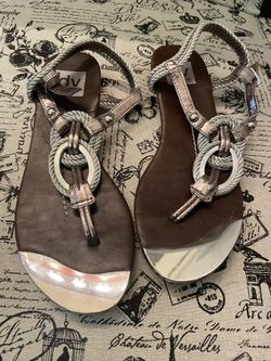 Dolce Vita Silver Metallic Sandals 