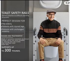 Safety rail for toilet