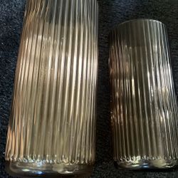 Ribbed Glass Vases