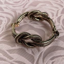 Vintage Brass Plated Knot Cuff Bracelet