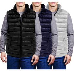 Men's Puffer Vests Lightweight Outwear Vest Stand Collar Sleeveless Padded Coat Quilted Down Gilet