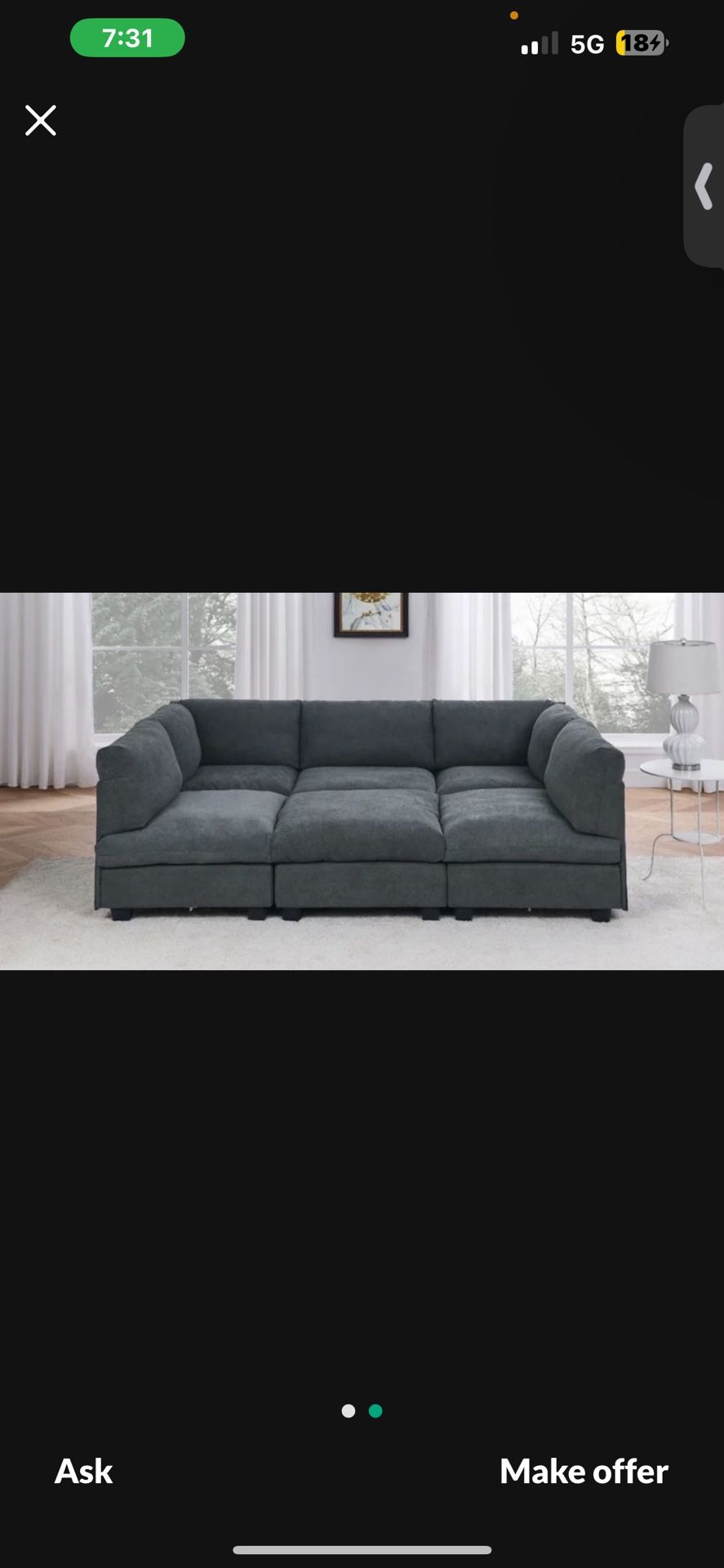 Sectional Blue Couch