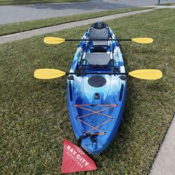 13 ft Vanhunks 2 Seater  Kayak – Seats, Rudder, Paddles – Ready for Water