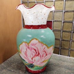Hand Painted Glass Flower Vase 