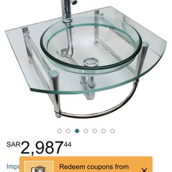 Beautiful 46 Inch Glass Vanity’