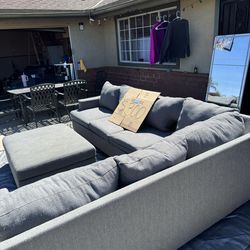 Moving sale grey sectional couch sofa set