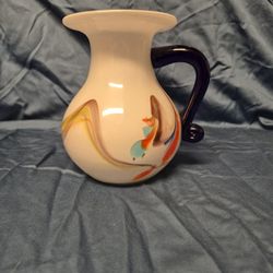 Murano-style Art Glass Pitcher Vase