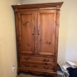 Oak Armoire. 44”W x 24”D x 78”H
