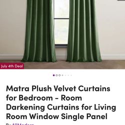 Green Velvet Curtains 