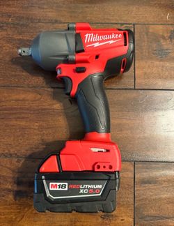 Firm price,new  Milwaukee M18 1/2" High Torque Impact Wrench with 5.0Ah Battery Professional Grade Power & Performance Up for sale is a heavy-duty Mil