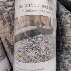 Safavieh Resort 8' x 10' Collection Outdoor Rug - Fontaine Smoke Gray/Charcoal 