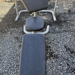 Weight Bench  Rack  And Curling Bar