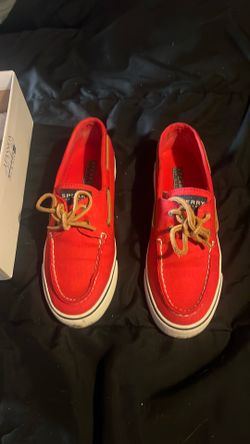 Sperry Size 7 Shoes Top-Siders Bahama Red Canvas