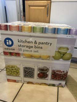 iDesign Linus Kitchen Bin Starter Kit, 18-piece Set 