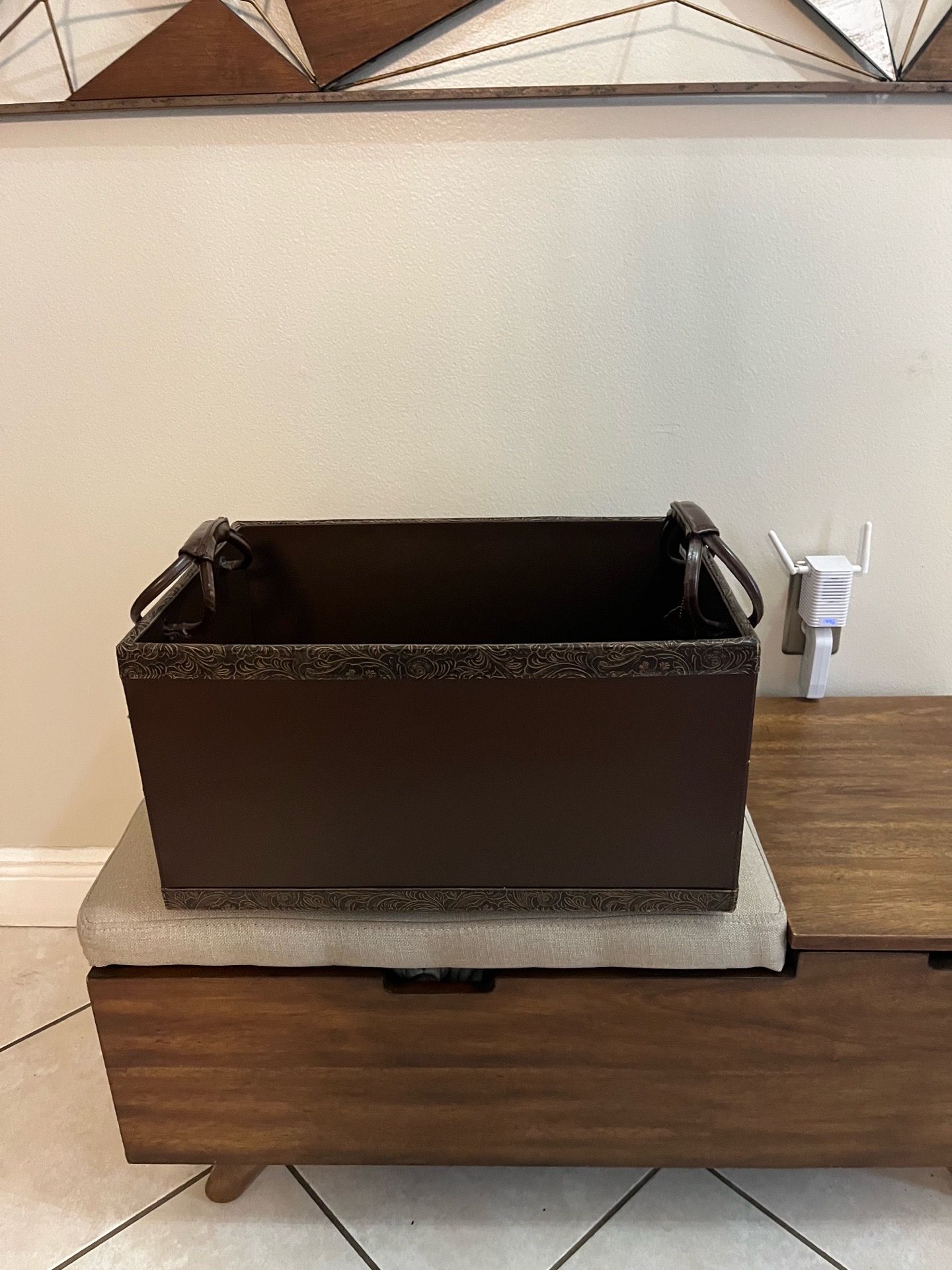 Faux Leather Basket