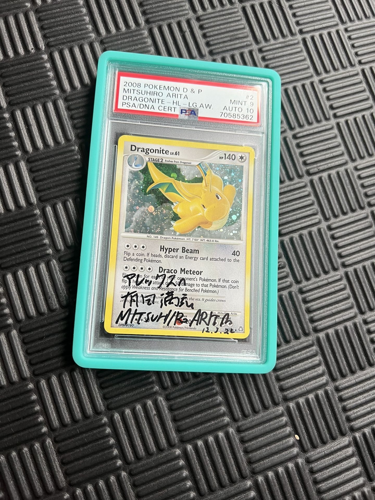 Dragonite Signed Psa 10 Auto Mitsuhiro Arita PSA 9 Card Grade