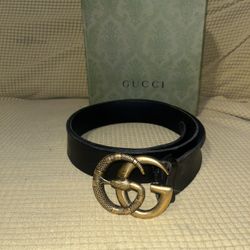 Gucci Double G Buckle with Snake Black Belt