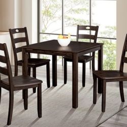 Brand New Espresso 5pc Dining Table Set 