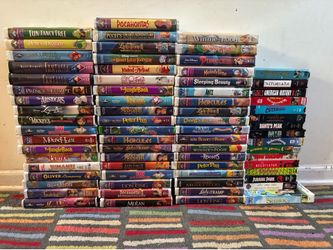 71 VHS Tape Lot Disney Classics Kids Family Movies Vintage Animation Films