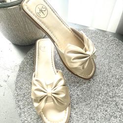 Metallic Gold Sandal Flats Sizes Sz 7 - 11 Available Vegan