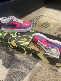 A bathing ape bapestas purple/pink
