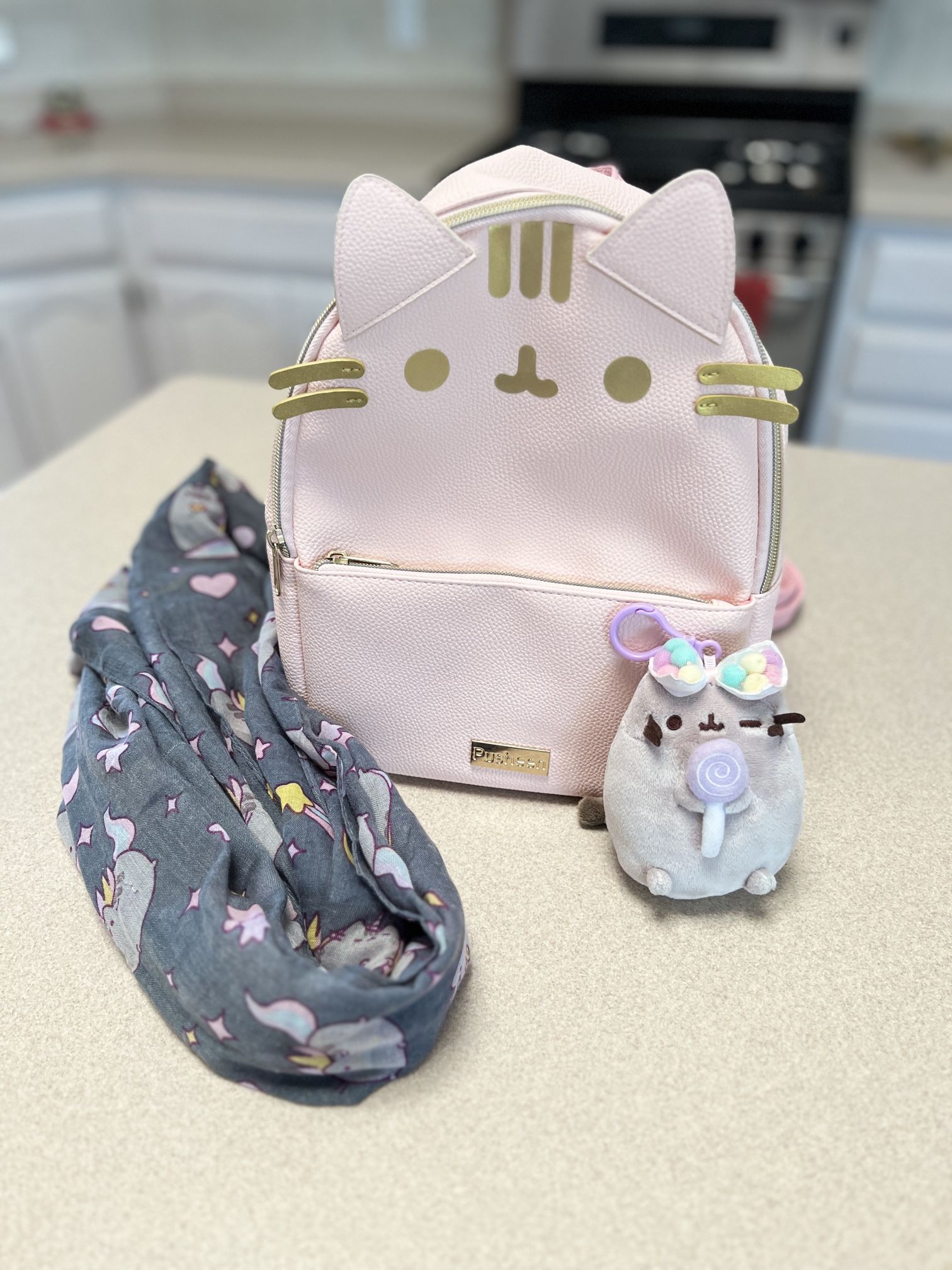 Pusheen backpack scarf set