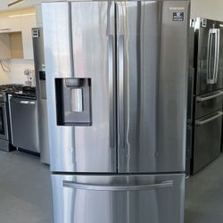 Samsung 28 Cu. Ft. Fingerprint Resistant Stainless Steel 3-Door French Door Refrigerator With AutoFill Water Pitcher TQ9