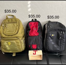 Backpacks for camera $35.00 each like new