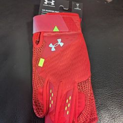 Red UA Harper Pro Batting Gloves 