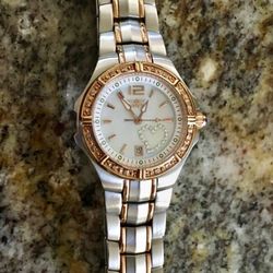 Invicta 0694 Wildflower Mother of Pearl Dial Two-Tone Women’s Watch Absolute Elegance