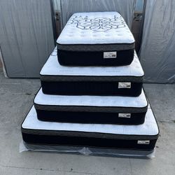 Full Size Mattress Pillow Top 12” Thick. All Sizes Available. Same Day Delivery