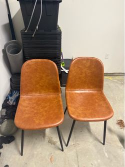 Set of 2 Faux Leather Dining Chairs