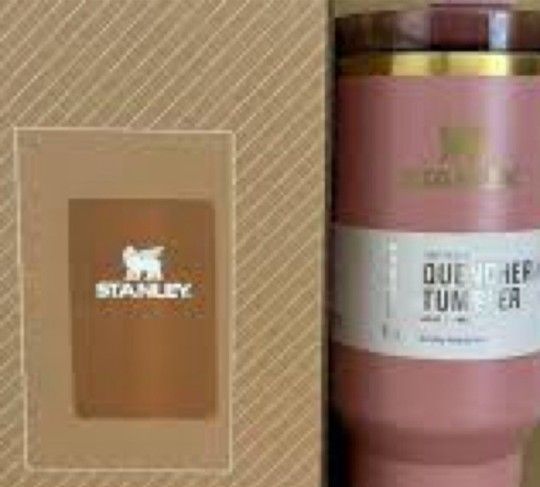 Stanley 40oz Antique Pink Travel Gold Tumbler Thermos Flowstate Straw Cup