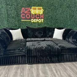 Huge Sectional Black Couch - Free Delivery